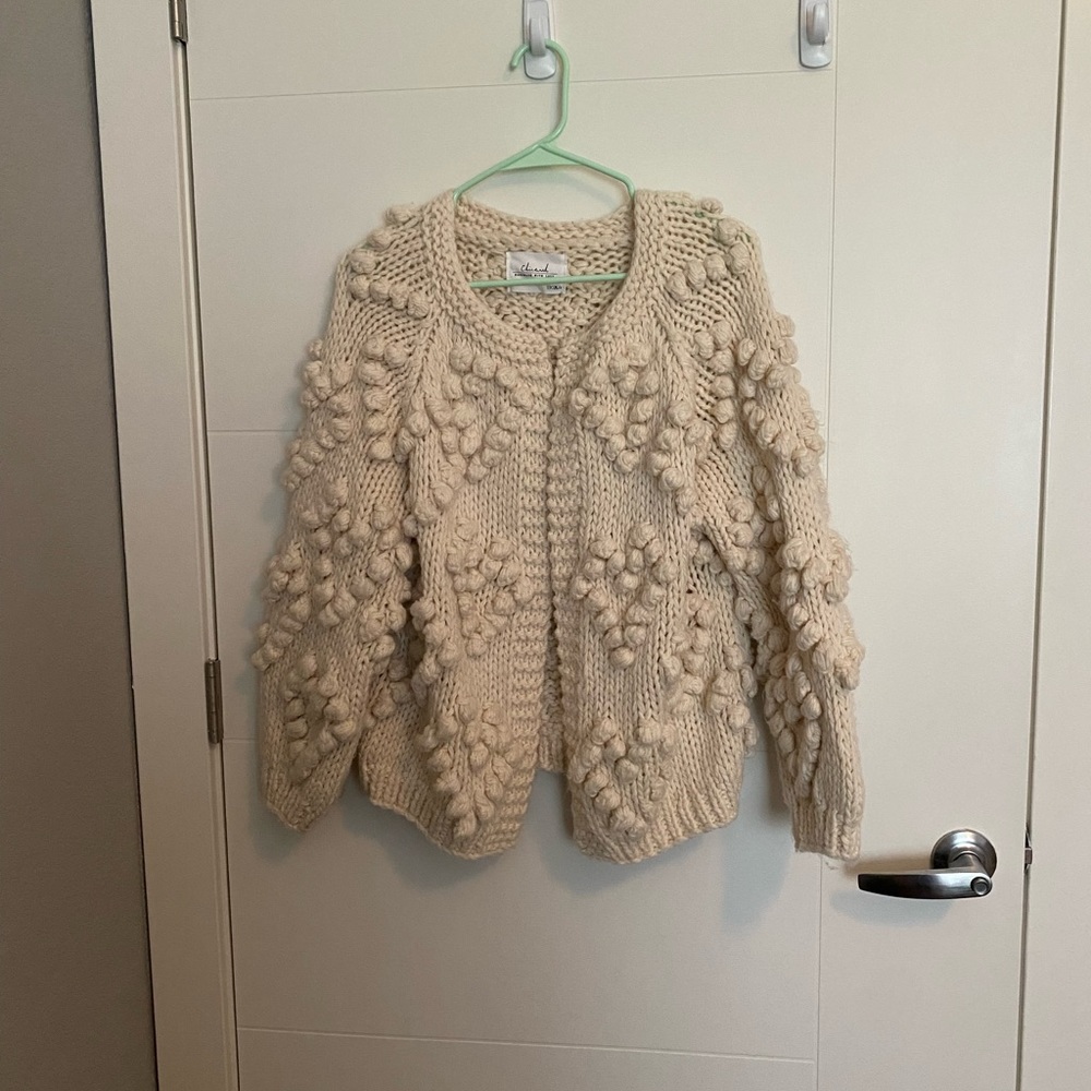 Chicwish Cream heart Knit Sweater cardigan